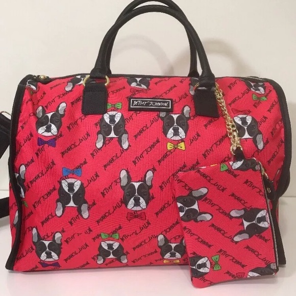 betsey johnson boston terrier purse